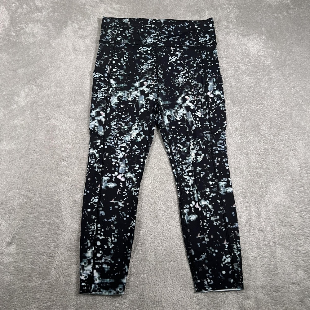 Lululemon Fast Free Crop II Leggings Womens 10 Pixel Haze Nulux 19" High Rise